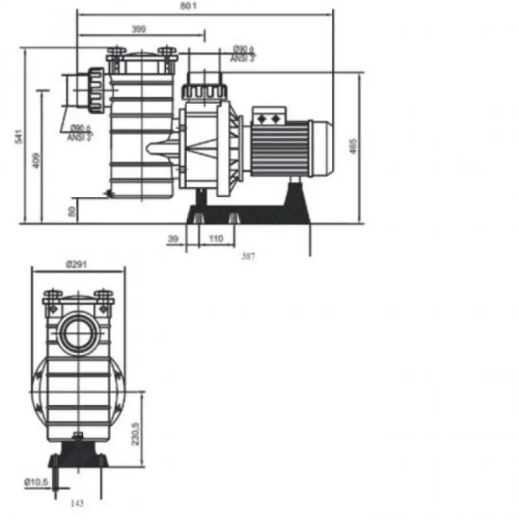 Αντλία Πισίνας Kapri KAP350 3,50 HP (58 m³/h – Τριφασική) 2